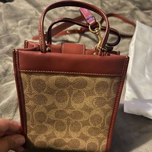 Coach New Mini Cashin Tote In Signature Canvas